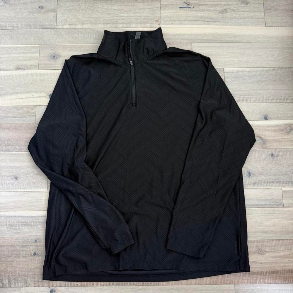 Gerry Sport Black Quarter Zip Pullover with subtle textured pattern Size XL